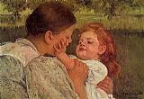 Mary Paintings - Maternal Caress by Mary Cassatt